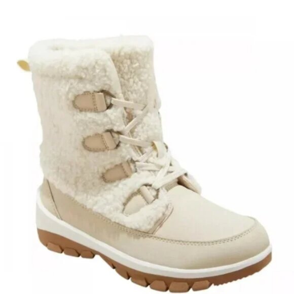 Universal Thread Shoes - Women's Corie Winter Hiker Boots Shearling - Universal Thread™ Cream 10